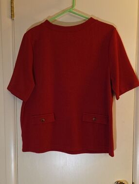 Crimson Ann Taylor Textured Top XL